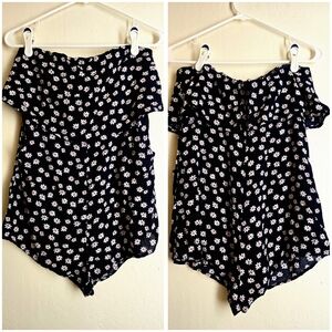 Yoins Floral Strapless Romper